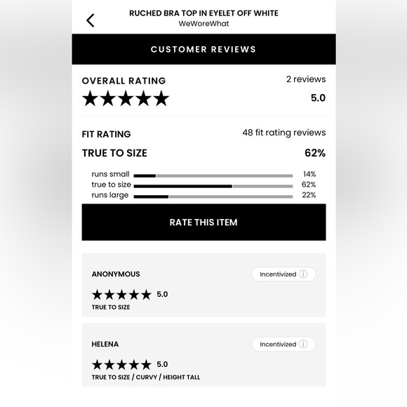 WeWoreWhat Ruched Eyelet Bra Top | Off White - Medium - Picture 7 of 7